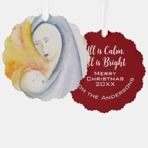 Madonna und Kind Andenken   Moderne Religion Ornament Karte