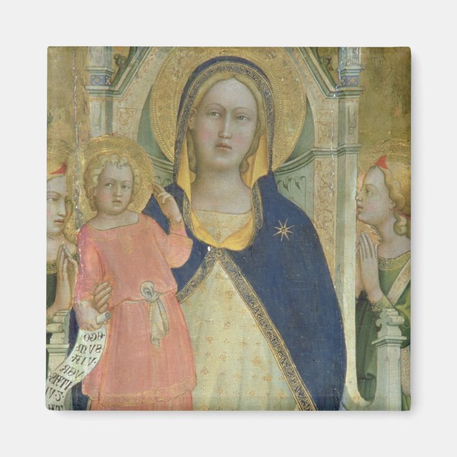 Madonna und Kind begeistert von Heiligen, Detail Magnet (Vorne)