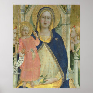 Madonna und Kind begeistert von Heiligen, Detail Poster