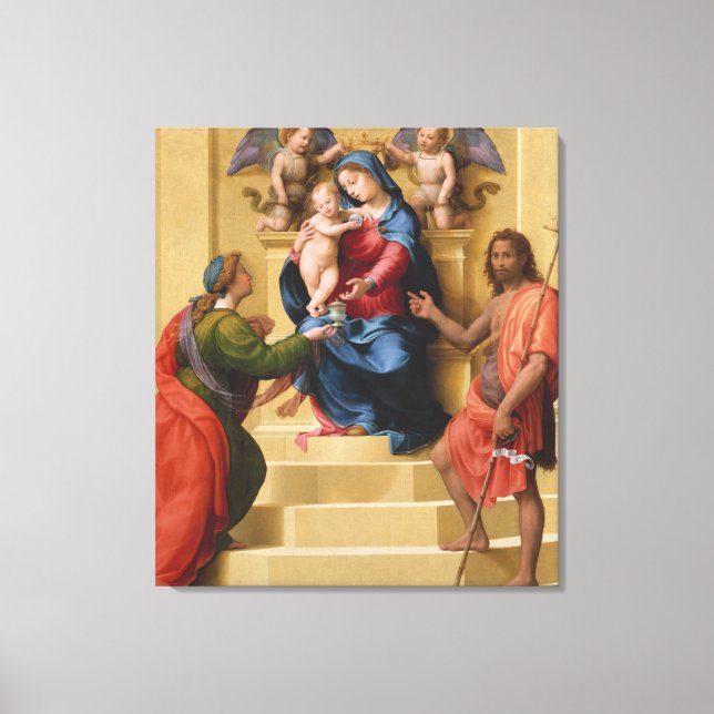 Madonna und Kind begeistert von Heiligen Maria Leinwanddruck (Vorderseite)