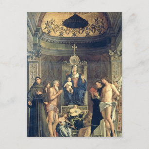 Madonna und Kind begeisterten zwischen SS. Francis Postkarte