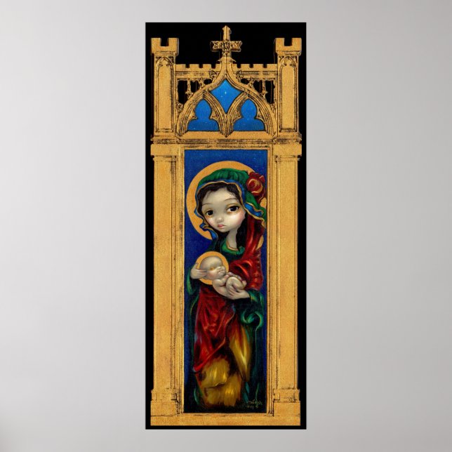 Madonna und Kind bei Abendgotik Printing Poster (Vorne)