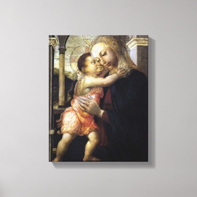 Madonna und Kind - Botticelli - c1500 Leinwanddruck (Vorderseite)