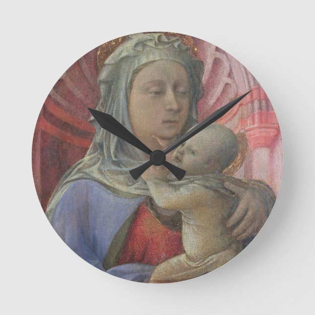 Madonna und Kind, c.1430 (Tempera auf Platte) Runde Wanduhr (Vorderseite)