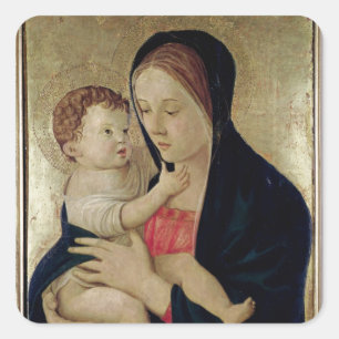 Madonna und Kind, c.1475 Quadratischer Aufkleber