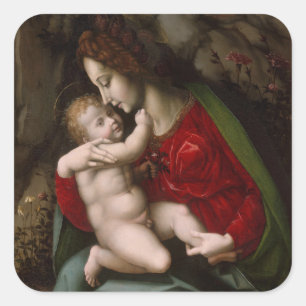 Madonna und Kind, ca. 1520 Quadratischer Aufkleber