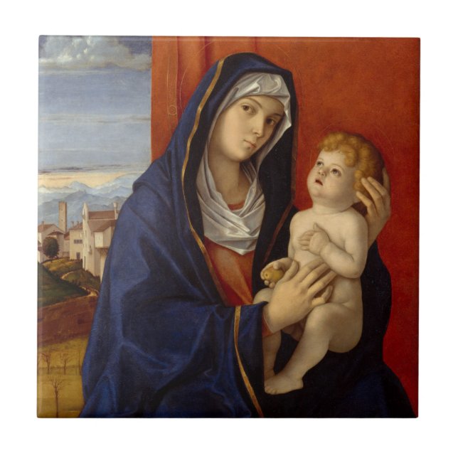 Madonna und Kind, circa 1485 Fliese (Vorderseite)