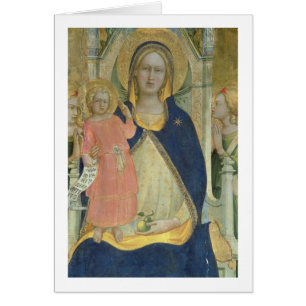 Madonna und Kind, die mit Heiligen inthronisiert