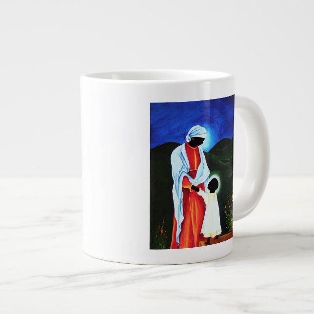 Madonna und Kind - erste Schritte 2008 Jumbo-Tasse (Vorderseite Rechts)