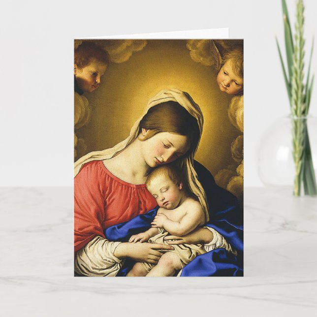 Madonna und Kind Feiertagskarte (Vorderseite)