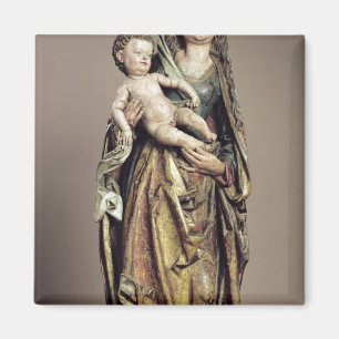 Madonna und Kind, hölzerne Skulptur Magnet