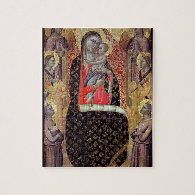 Madonna und Kind inthronisiert mit sechs Engeln Puzzle (Vertikal)
