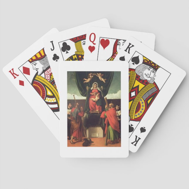 Madonna und Kind inthronisiert mit vier Heiligen, Spielkarten (Rückseite)