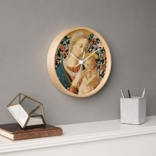Madonna und Kind Jesus Christliche Vintage Kunst Uhr