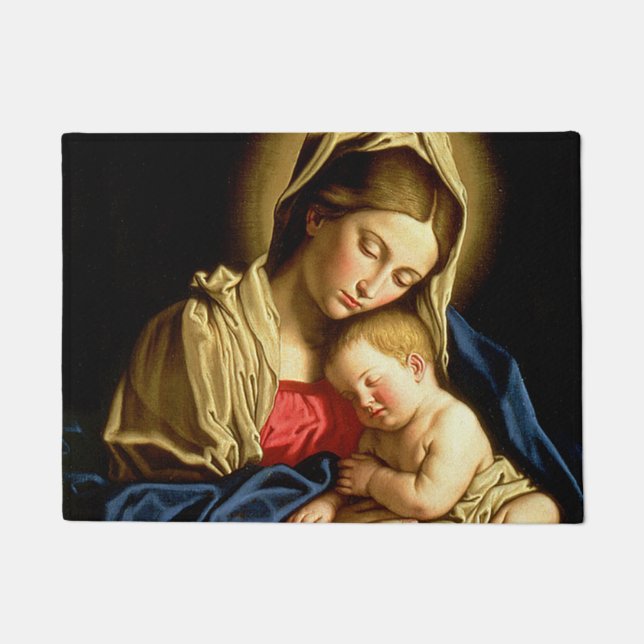 Madonna und Kind Jesus - Sassoferrato Fußmatte (Vorderseite)