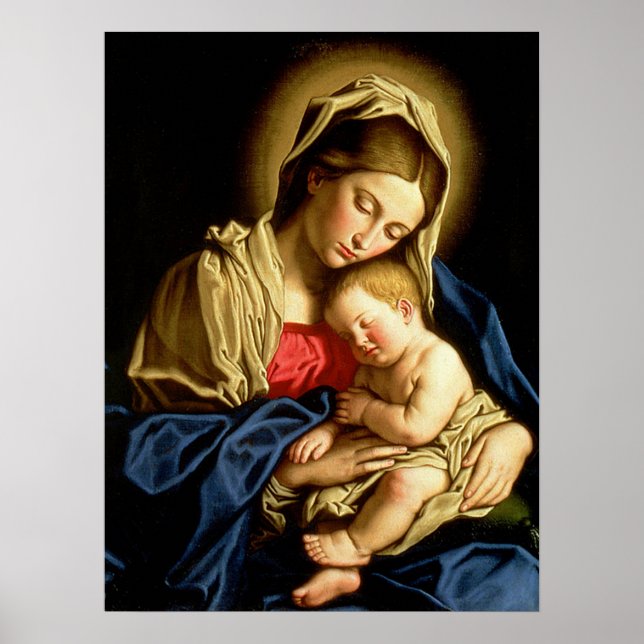 Madonna und Kind Jesus - Sassoferrato Poster (Vorne)