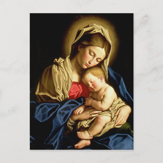 Madonna und Kind Jesus - Sassoferrato Postkarte (Vorderseite)