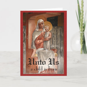 Madonna und Kind Jesus Weihnachtskarte Feiertagskarte
