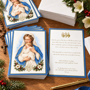 Madonna-und-Kind-Katholische-Pfarrgemeinde-Weihnac Feiertagskarte