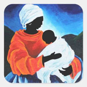 Madonna und Kind - Lullabye 2008 Quadratischer Aufkleber
