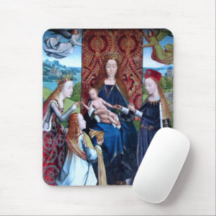 Madonna und Kind mit 3 Heiligen (Detail; M 070) Mousepad