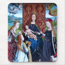 Madonna und Kind mit 3 Heiligen (Detail; M 070) Mousepad