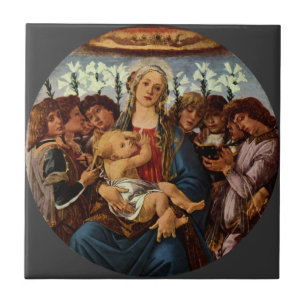 Madonna und Kind mit acht Engeln von Botticelli Fliese