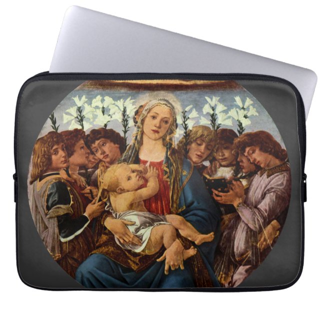 Madonna und Kind mit acht Engeln von Botticelli Laptopschutzhülle (Vorderseite)