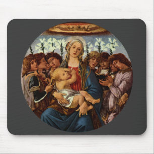 Madonna und Kind mit acht Engeln von Botticelli Mousepad
