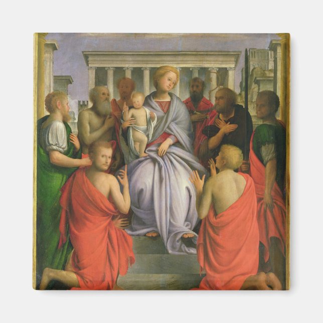 Madonna und Kind mit acht Heiligen, 1520er (Tempel Magnet (Vorne)