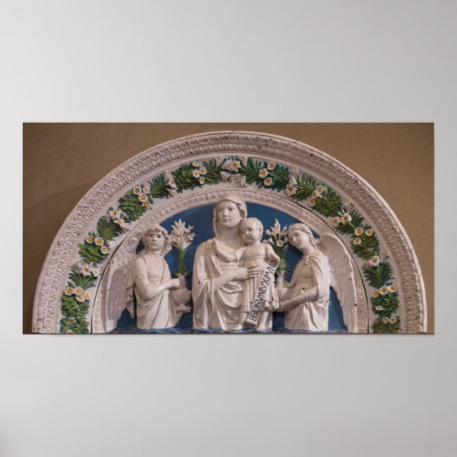 Madonna und Kind mit Angelo Luca Della Robbia Poster (Vorne)