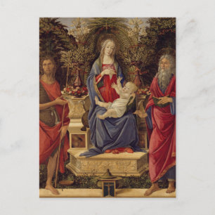 Madonna und Kind mit beiden Heiligen Johannes Postkarte