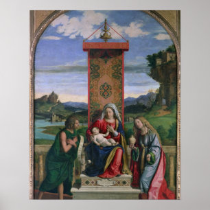 Madonna und Kind mit dem Johannes der Täufer und d Poster