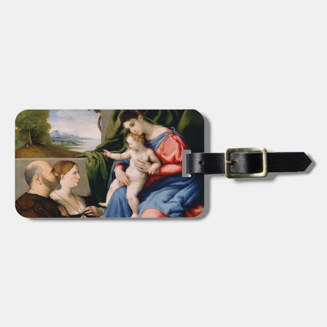 Madonna und Kind mit dem Säugling Johannes Gepäckanhänger (Vorderseite horizontal)