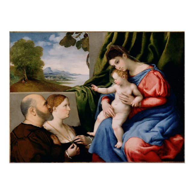 Madonna und Kind mit dem Säugling Saint John Poster (Vorderseite)