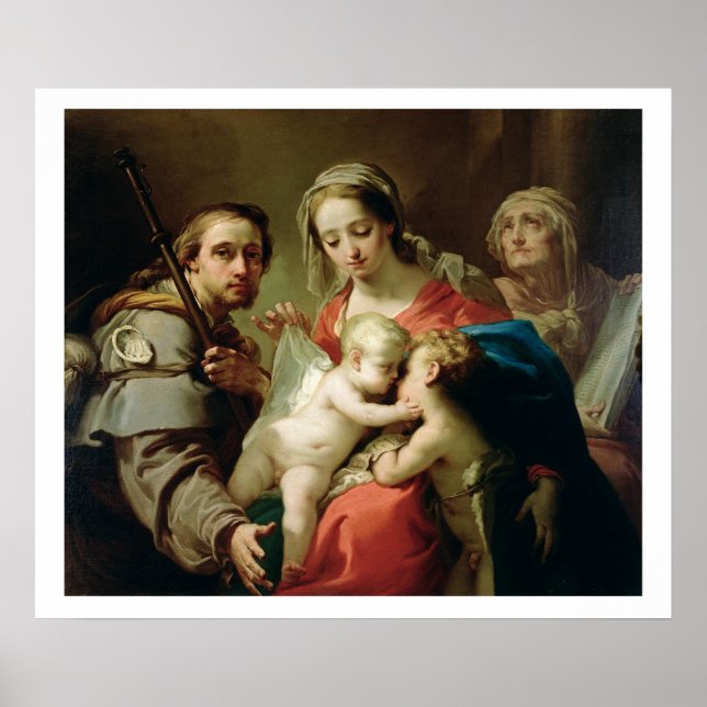 Madonna und Kind mit den Heiligen Johannes, Anna u Poster (Vorne)