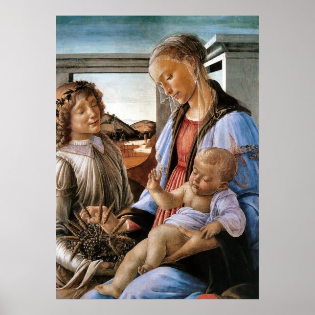 Madonna und Kind mit Engel - Botticelli - c1470 Poster (Vorne)