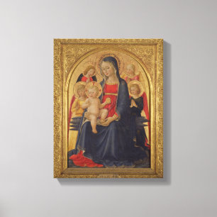 Madonna und Kind mit Engeln, c.1467 (Öl auf Leinwanddruck