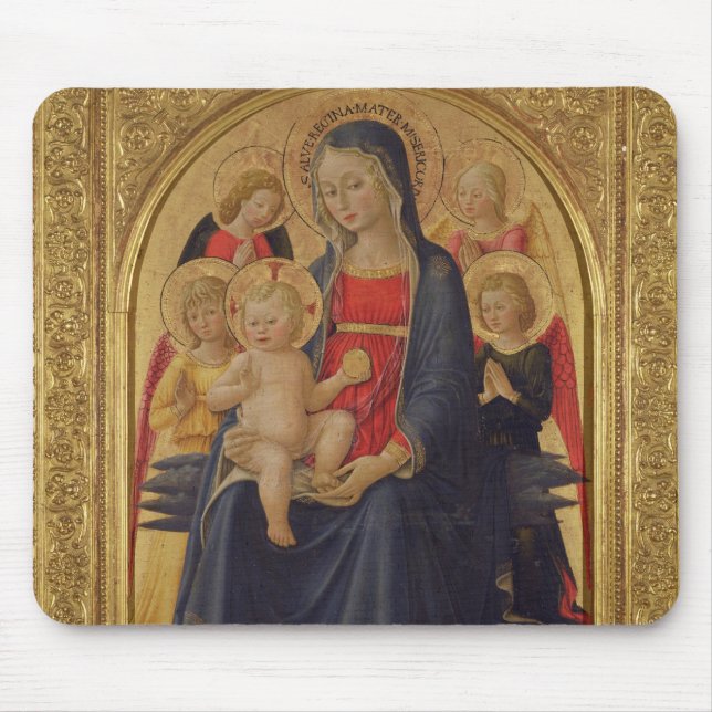 Madonna und Kind mit Engeln, c.1467 (Öl auf Mousepad (Vorne)