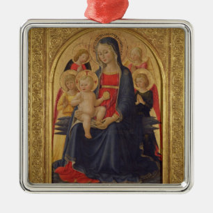 Madonna und Kind mit Engeln, c.1467 (Öl auf Ornament Aus Metall