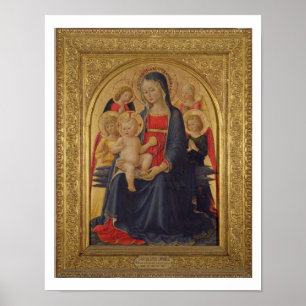 Madonna und Kind mit Engeln, c.1467 (Öl auf Scheib Poster