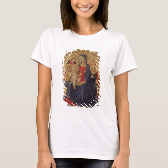 Madonna und Kind mit Engeln, c.1467 (Öl auf T-Shirt (Vorderseite)