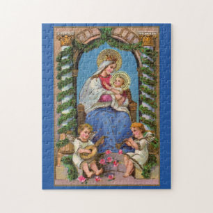 Madonna und Kind mit Engeln Puzzle