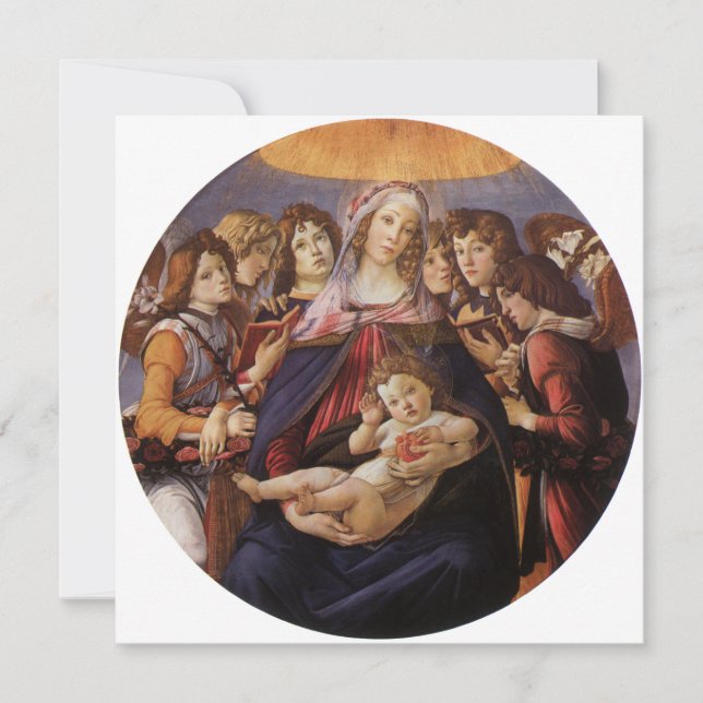Madonna und Kind mit Engeln von Sandro Botticelli (Vorderseite)