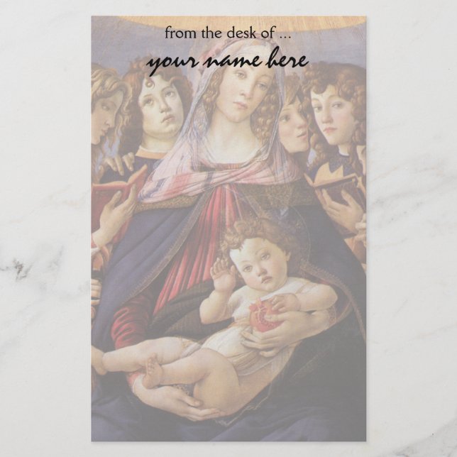 Madonna und Kind mit Engeln von Sandro Botticelli Briefpapier (Vorderseite)