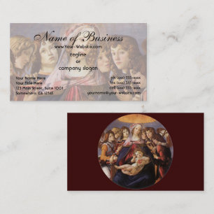 Madonna und Kind mit Engeln von Sandro Botticelli Visitenkarte