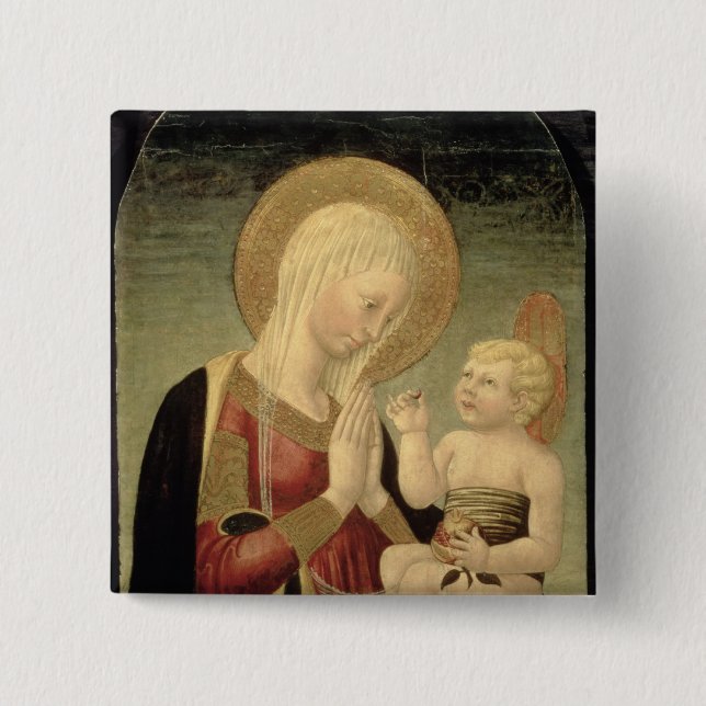 Madonna und Kind mit Granatapfel Button (Vorderseite)
