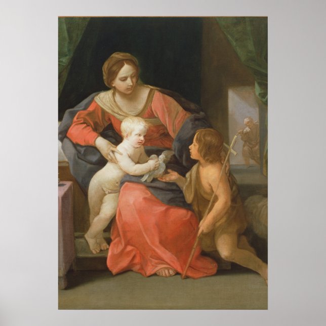Madonna und Kind mit Heiligem Johannes vom Taufe Poster (Vorne)