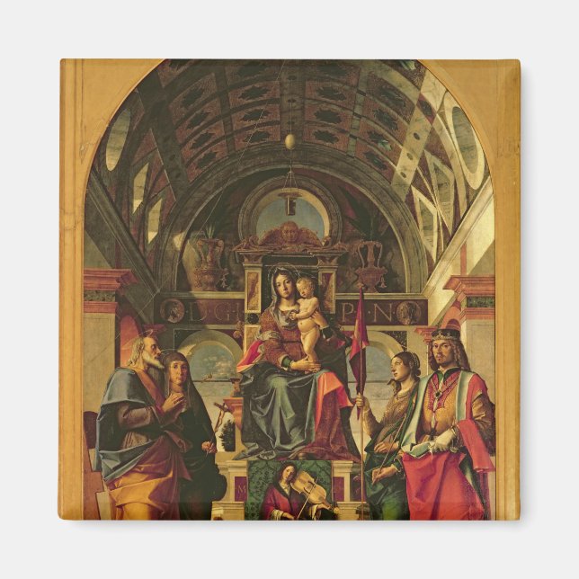 Madonna und Kind mit Heiligen, 1499 Magnet (Vorne)