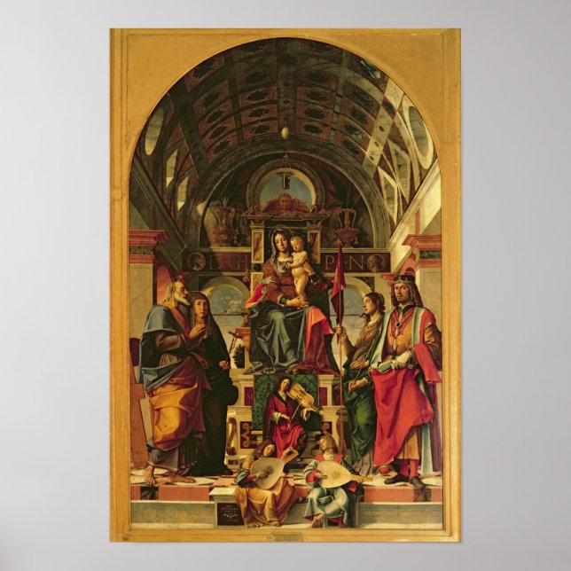 Madonna und Kind mit Heiligen, 1499 Poster (Vorne)